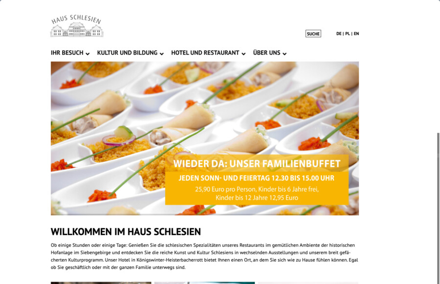 Screenshot HausSchlesien Webseite - WordPress Webdesign