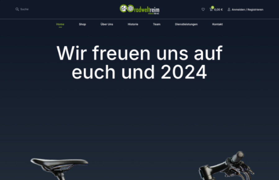 Screenshot Radwelt Reim Webseite - WordPress Webdesign