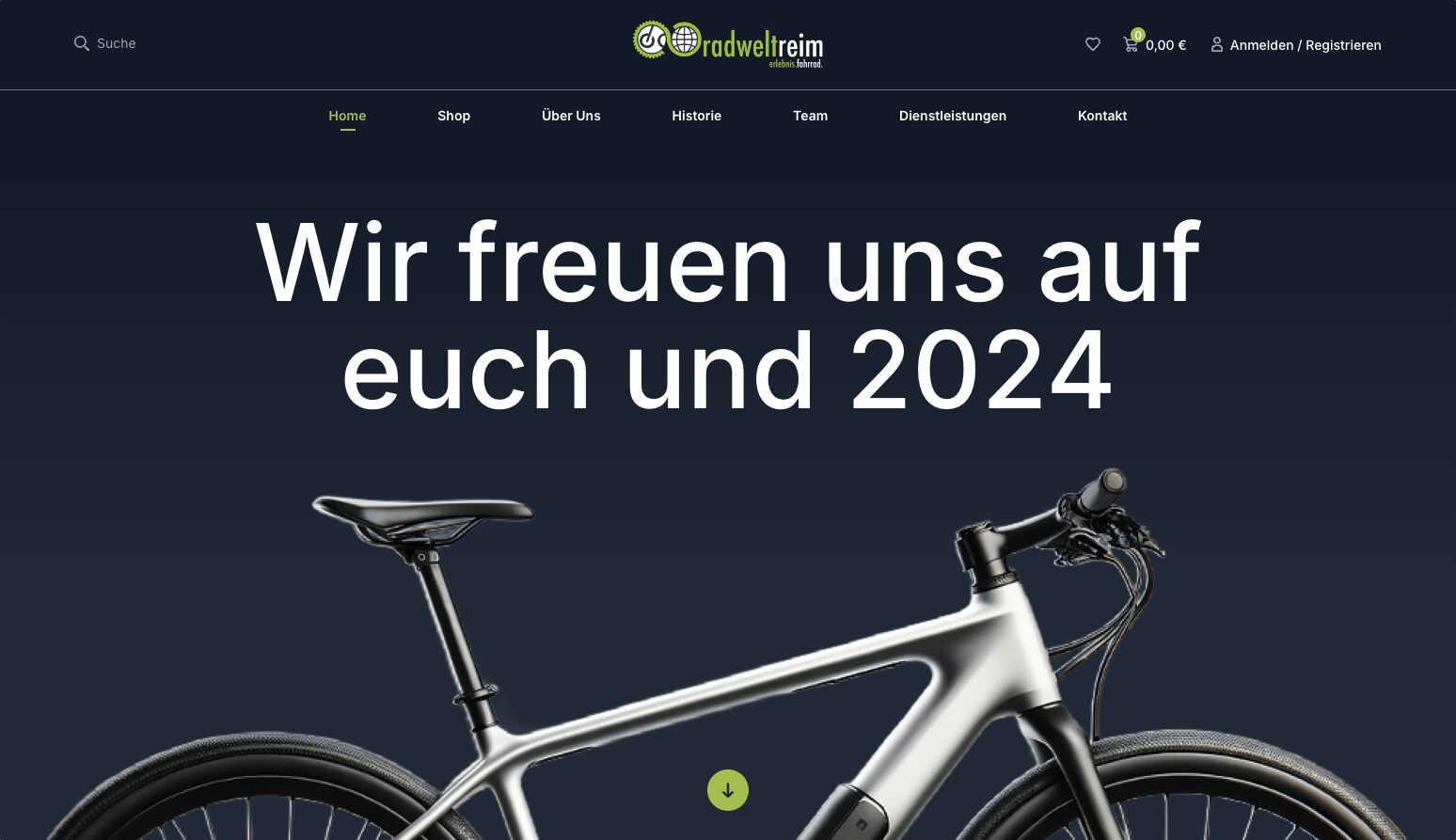 Screenshot Radwelt Reim Webseite - WordPress Webdesign