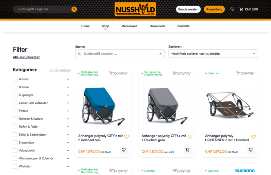 Screenshot Nusshold Webseite - Webdesign